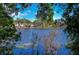 Tranquil lake view framed by lush trees showcasing waterfront homes on a sunny day at 13329 N Armenia Ave, Tampa, FL 33613