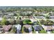 Aerial view of a neighborhood showcasing well-maintained homes and lush landscaping at 1472 Overland Dr, Spring Hill, FL 34608