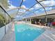Backyard pool offers an inviting and refreshing escape with a screened enclosure and ample space for outdoor enjoyment at 1472 Overland Dr, Spring Hill, FL 34608