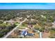 An aerial perspective of a residential area with lush greenery, featuring a home with a large lot at 16247 Fringe Tree Dr, Spring Hill, FL 34610
