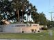 A prominent community sign identifying the neighborhood as Lakeview Village at 2140 Redleaf Dr, Brandon, FL 33510
