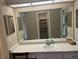 Bathroom vanity and sink with open closet visible in the mirror's reflection at 2583 Countryside Blvd # 3102, Clearwater, FL 33761