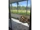 Enclosed patio features decorative vases and a view of the community's green space at 2583 Countryside Blvd # 3102, Clearwater, FL 33761