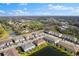 An attractive aerial view shows the community's well-maintained landscaping and diverse home styles at 3214 Painted Blossom Ct, Lutz, FL 33558