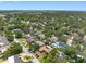 Elevated aerial view of homes nestled among mature trees with access to waterfront, showcasing a serene and vibrant community at 8300 37Th N Ave, St Petersburg, FL 33710