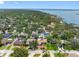 Aerial view featuring a home with mature trees, pool, and landscaping, offering a serene and private backyard at 8300 37Th N Ave, St Petersburg, FL 33710