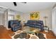 Cozy living room featuring comfortable seating, stylish decor, and ample natural light, ideal for relaxation at 1451 Gulf Blvd # 207, Clearwater Beach, FL 33767
