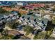 Lovely aerial view of townhome with lush landscaping, a tennis court, and well-maintained surroundings at 14723 Seminole Trl, Seminole, FL 33776