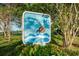 Community sign for Vista Bay. The address of the property is below the name of the community at 19111 Vista Bay Dr # 304, Indian Shores, FL 33785