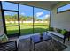 Relaxing screened patio with comfortable seating and views of the lush backyard at 2024 Sidney St, Clearwater, FL 33763