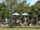 Community playground with climbing structures, slides and swings located in a treed area at 21627 Pearl Crescent Ct, Land O Lakes, FL 34637