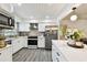 Beautiful kitchen with stainless steel appliances, modern cabinetry, and a view into the outdoor area at 3202 W Coachman Ave, Tampa, FL 33611