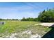 A spacious backyard with partial fencing, grassy area, and a patio at 3257 Masonville Loop, Holiday, FL 34691