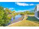 The backyard of this property offers beautiful water views and well-maintained greenery at 4508 26Th S Ave, Tampa, FL 33619