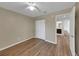 This bedroom offers closet space and wood-style floors at 4534 Great Lakes S Dr, Clearwater, FL 33762