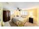 Bright bedroom with lots of natural light and a ceiling fan at 6821 Tierra Verde St, Port Richey, FL 34668