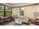 An enclosed sunroom with large windows and a seating area creating a bright and airy space at 9910 Eagles Point Cir # 3, Port Richey, FL 34668