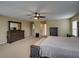 This large main bedroom has great ceiling fan and lots of room for furniture at 11308 Callaway Pond Dr, Riverview, FL 33579
