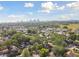 Aerial view of neighborhood with Tampa skyline in background at 1821 20Th N Ave, St Petersburg, FL 33713