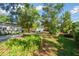Lush backyard with tropical landscaping and mature trees at 1821 20Th N Ave, St Petersburg, FL 33713