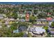 Aerial view of a neighborhood showcasing the house and its proximity to the waterfront at 1842 Nebraska Ne Ave, St Petersburg, FL 33703