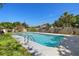 Backyard pool area with mature trees and clear blue water, ideal for relaxation and outdoor fun at 1842 Nebraska Ne Ave, St Petersburg, FL 33703