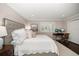 Comfortable bedroom featuring neutral colors, a large bed, and natural light at 21 Pelican Pl, Belleair, FL 33756