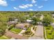 Aerial view of the neighborhood showcasing the home and surrounding mature trees at 2216 El De Oro Dr, Clearwater, FL 33764
