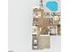 First-floor plan featuring a pool, garage, living room, kitchen, and dining area at 3385 Clarine E Way, Dunedin, FL 34698