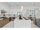 Spacious kitchen featuring a large island, white cabinets, and modern appliances at 3411 W El Prado Blvd, Tampa, FL 33629