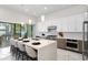 Modern kitchen with a large island, white cabinetry, stainless steel appliances, and sleek finishes at 3411 W El Prado Blvd, Tampa, FL 33629