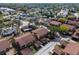 Aerial view of condo community featuring mature trees, sidewalks, landscaping, and multiple residential buildings at 4424 Pelorus Dr, New Port Richey, FL 34652