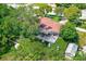 Wide shot of the house, showcasing a back patio with outdoor furniture and a well-maintained lawn at 533 Keene Rd, Largo, FL 33771