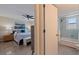 View of bedroom and attached bathroom at 750 Burlington N Ave # 4L, St Petersburg, FL 33701