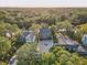 Property aerial showcases mature trees, circular drive, and privacy at 7500 N Ola Ave, Tampa, FL 33604