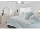Bedroom featuring a large window, and light blue bedding at 10365 Paradise Blvd # 4, Treasure Island, FL 33706