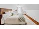 Bedroom with dormer windows, hardwood floors, white walls, and large bed with neutral bedding at 150 23Rd N Ave, St Petersburg, FL 33704