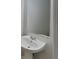 Clean and simple bathroom with a pedestal sink and a large mirror at 15411 Quail Woods Pl, Ruskin, FL 33573