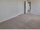 Bedroom featuring closet with double doors, open doorway, and carpet flooring at 15411 Quail Woods Pl, Ruskin, FL 33573