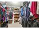 A walk-in closet featuring ample storage space and organized shelving at 17301 Estes Rd, Lutz, FL 33548