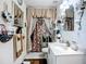 Stylish bathroom featuring a sink, and decorative accents, with an exterior door at 3625 Gaviota Dr, Ruskin, FL 33573