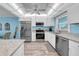 Well-equipped kitchen with stainless steel appliances, island, and white cabinets promotes culinary creativity at 4725 Cove Cir # 302, St Petersburg, FL 33708