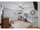 Bedroom features a bunk bed with a twin bed, a dresser, and a ceiling fan at 6262 142Nd N Ave # 1106, Clearwater, FL 33760