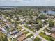 A neighborhood with homes and mature trees near a lake, showcasing community living at 9100 2Nd N St, St Petersburg, FL 33702