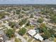 Aerial view of a residential neighborhood featuring canals and homes with pools at 9100 2Nd N St, St Petersburg, FL 33702