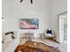 Spacious living room with high ceilings, stylish decor, and sliding door access to the patio at 9100 2Nd N St, St Petersburg, FL 33702