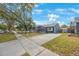 View of the side of the home showing the long driveway, sidewalk, and street at 940 57Th N Ave, St Petersburg, FL 33703