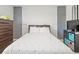 Bedroom showcasing a queen bed, stylish decor, and modern accents at 9617 Branching Ship Trce, Wesley Chapel, FL 33545