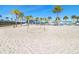 A volleyball court stands ready on the community's beach area at 9617 Branching Ship Trce, Wesley Chapel, FL 33545