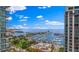 Breathtaking aerial view of the marina, bay, and city skyline, captured from a high-rise balcony at 100 1St N Ave # 1005, St Petersburg, FL 33701